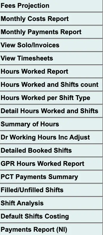 General Reports